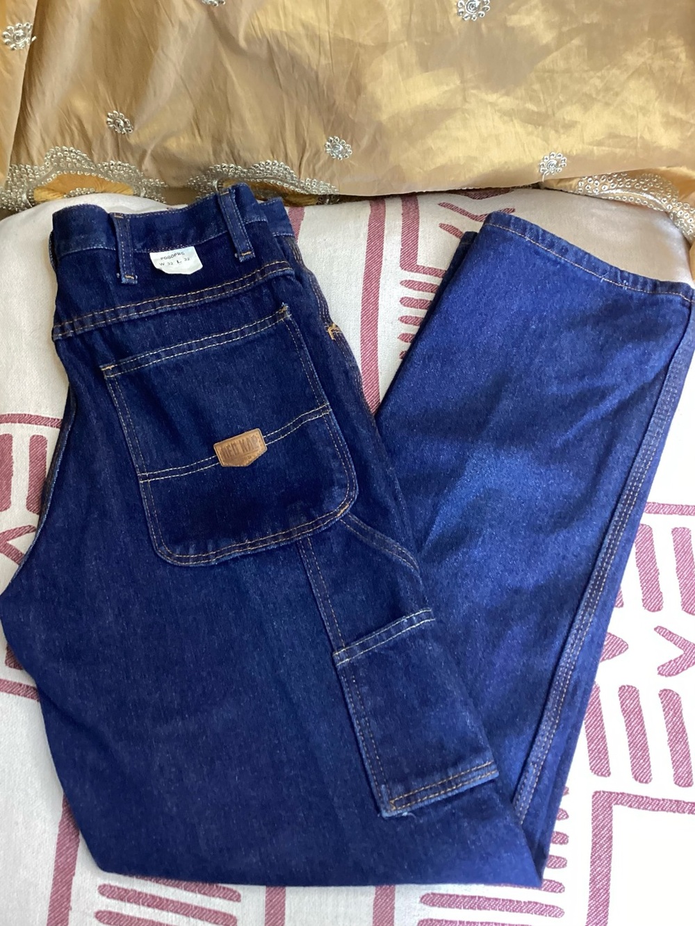 NWOT Red Kap Loose Fit Dunagree/Carpenter Jeans in Deep Blue Denim W32 L32